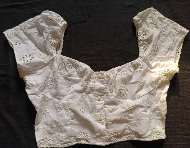 White Broderie Anglaise Blouse