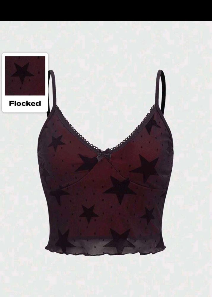 I. Gothic Star Mesh Crop Top