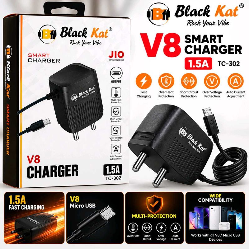 Black Kat V8 Smart Charger 1.5A