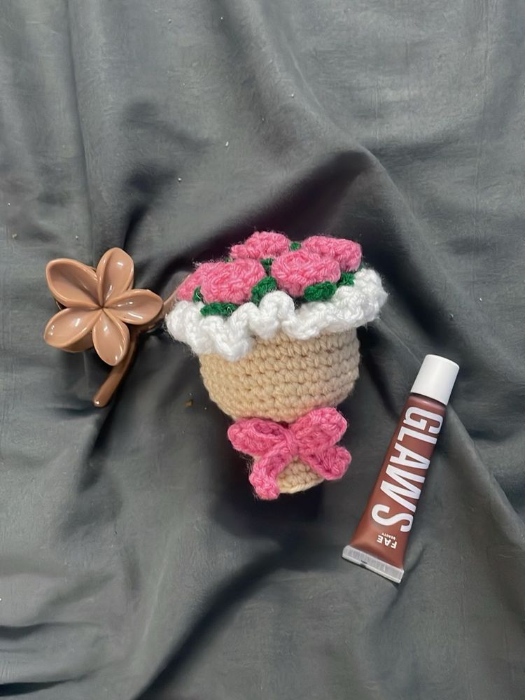 Handmade Crochet Flower Keychain