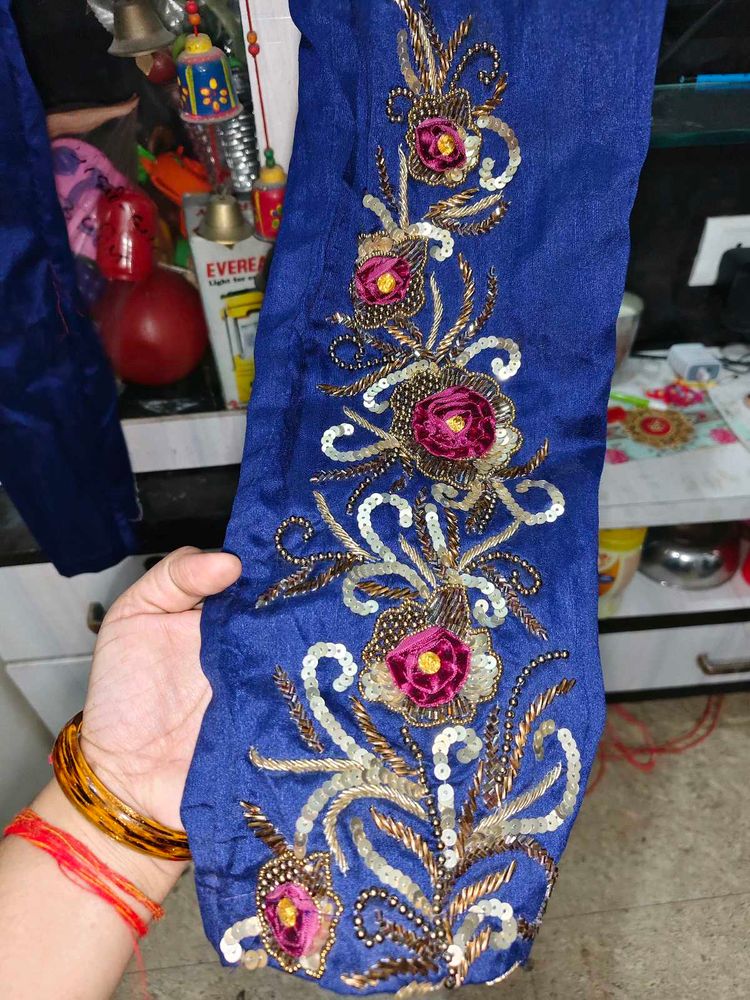 Beautiful Pant Flower Sequence Work