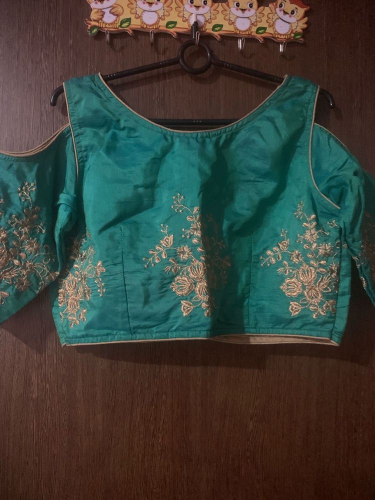 Embroidered Cold Shoulder Blouse
