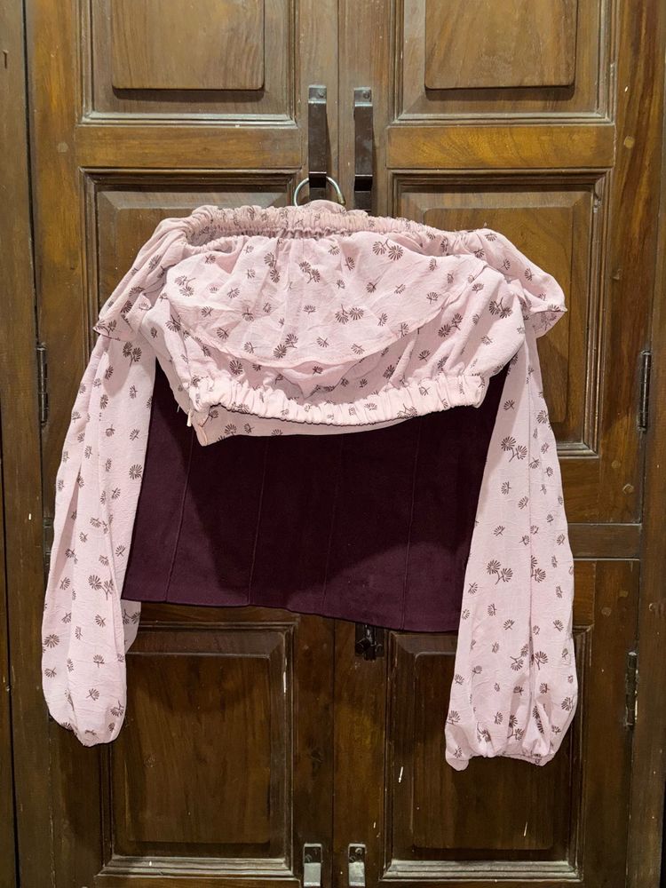 🌸 Insence Off-Shoulder Top + Skirt Set | Size 28