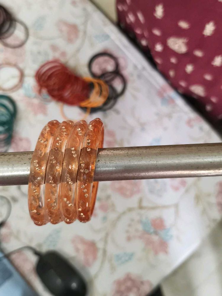 Sparkling Orange Bangles Set
