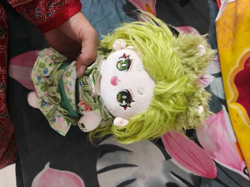 Cute Plush Toy with Green Hair