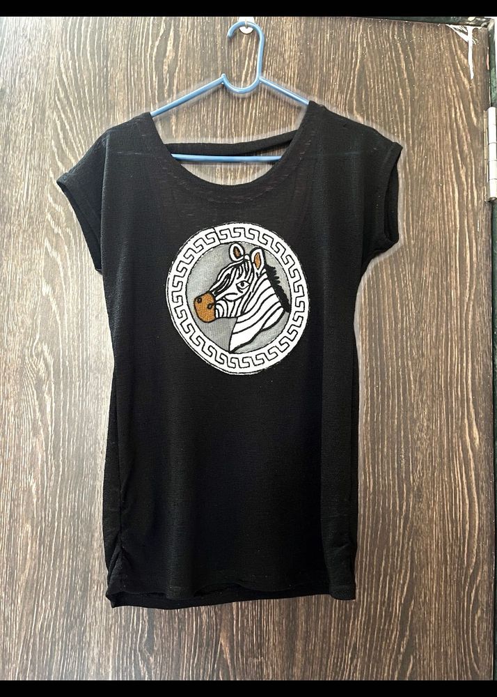 Black Zebra Graphic T-Shirt