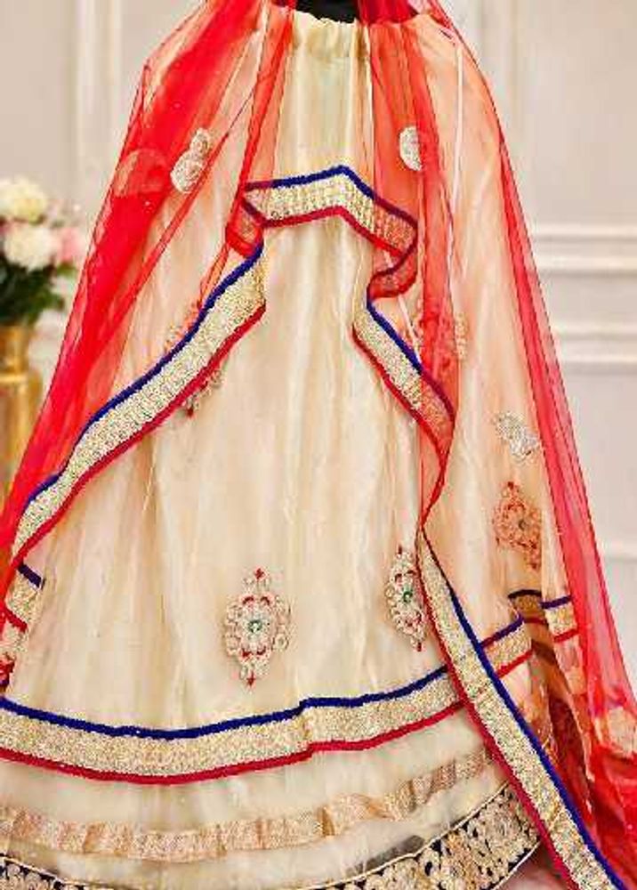 Elegant Lehenga with Red Dupatta choli not availab
