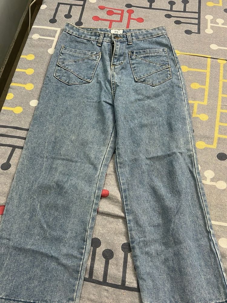 Wide Leg Denim Jeans