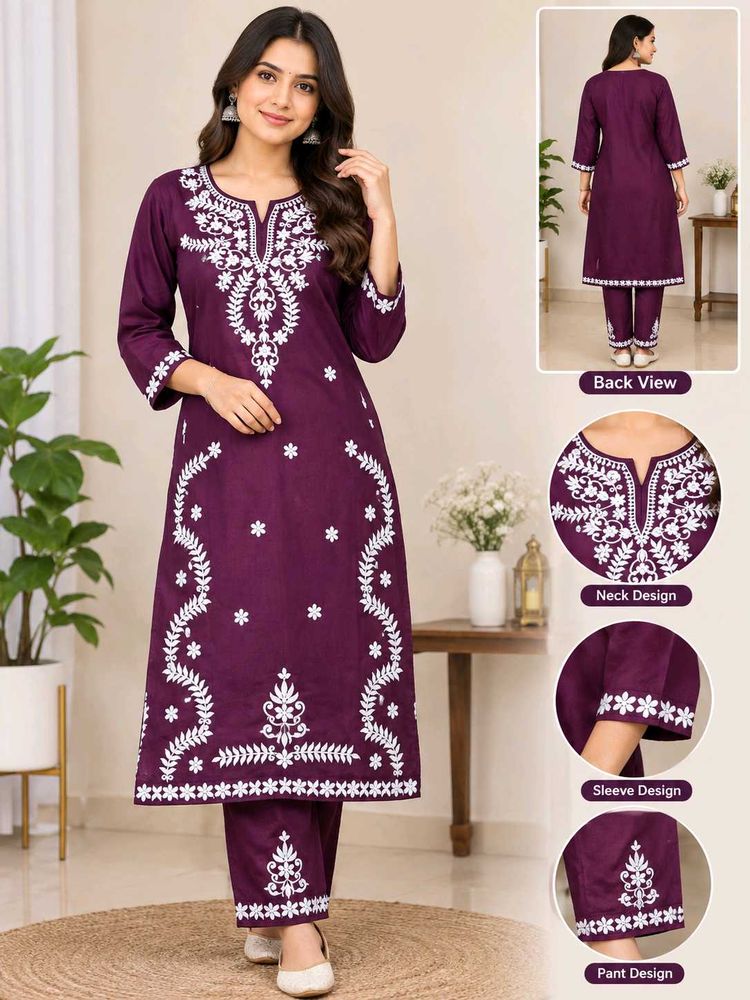 Elegant Embroidered Kurta Set