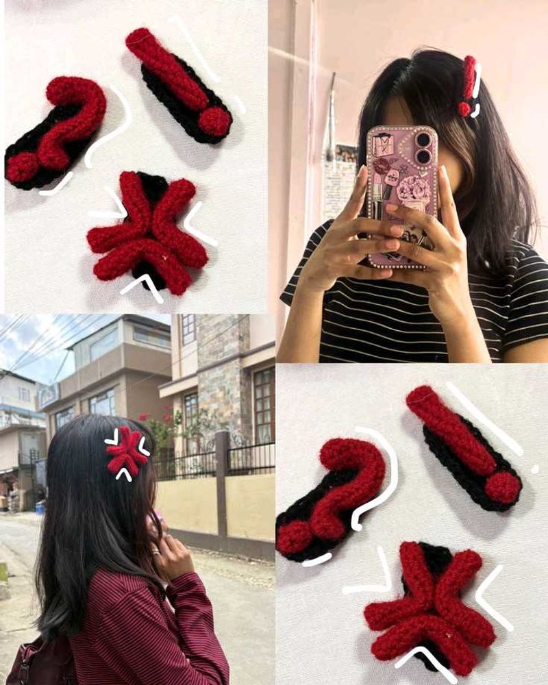 Handmade Crochet Hair Clips (set of 3)