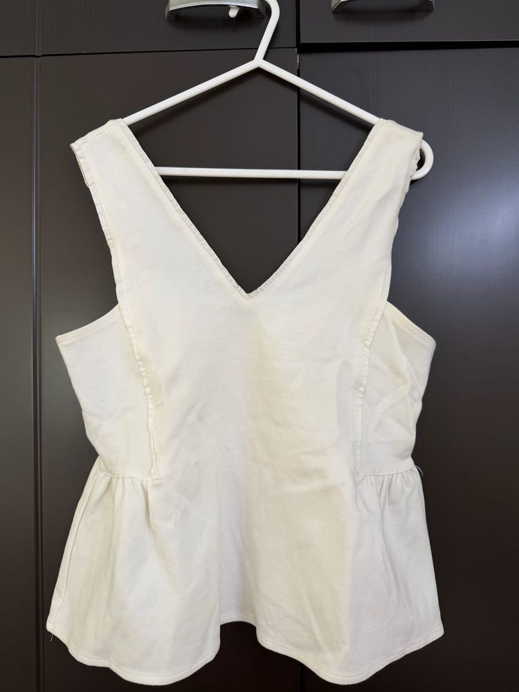 Chic White Peplum Top
