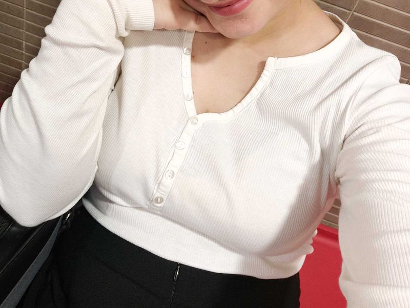 White Fitted Cotton Ribbed Top