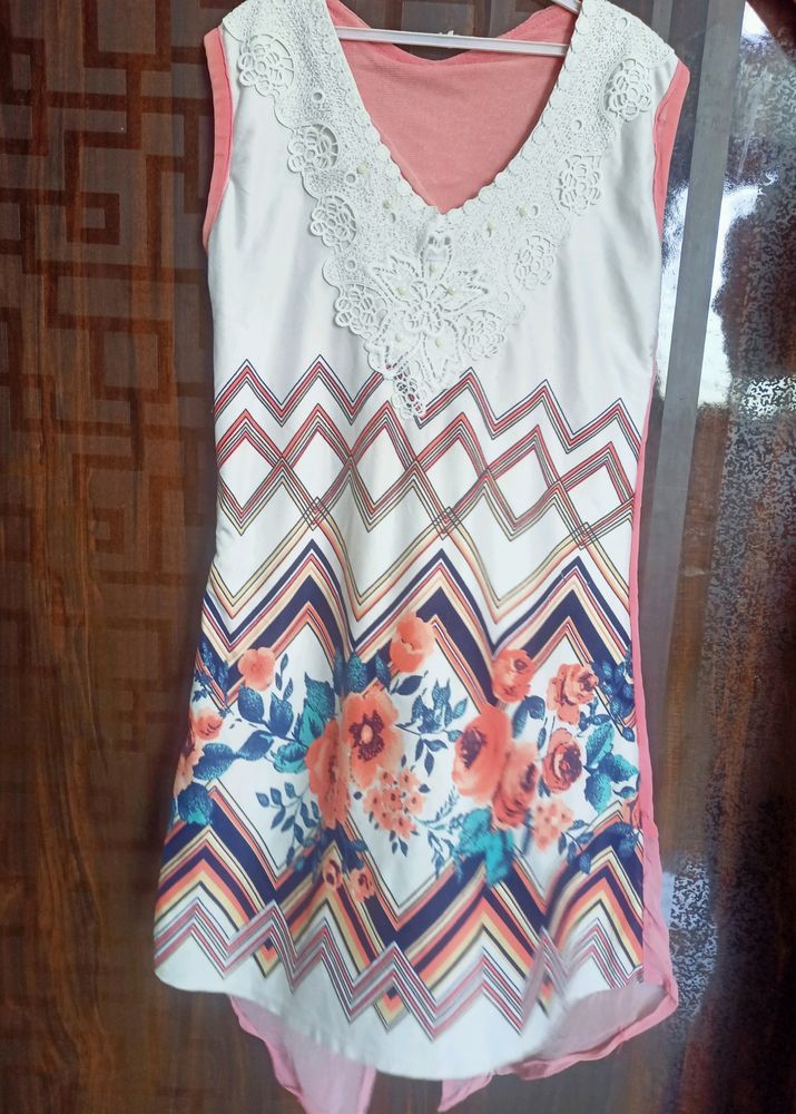 V Neck Floral Print Embroided Top