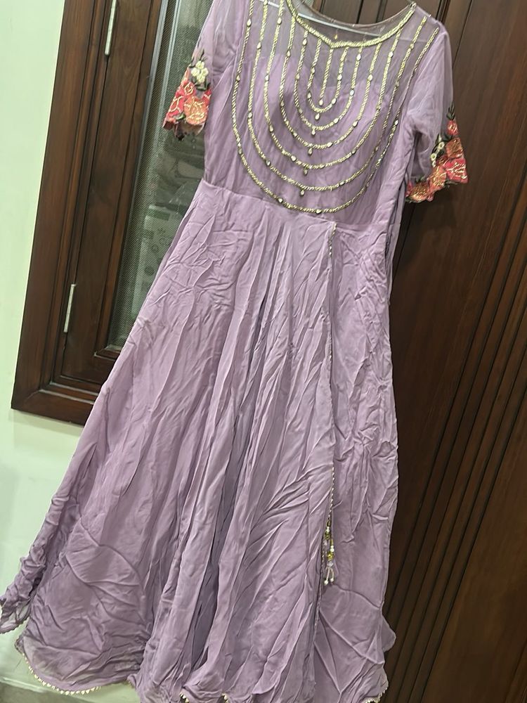 Elegant Lavender Anarkali Kurta