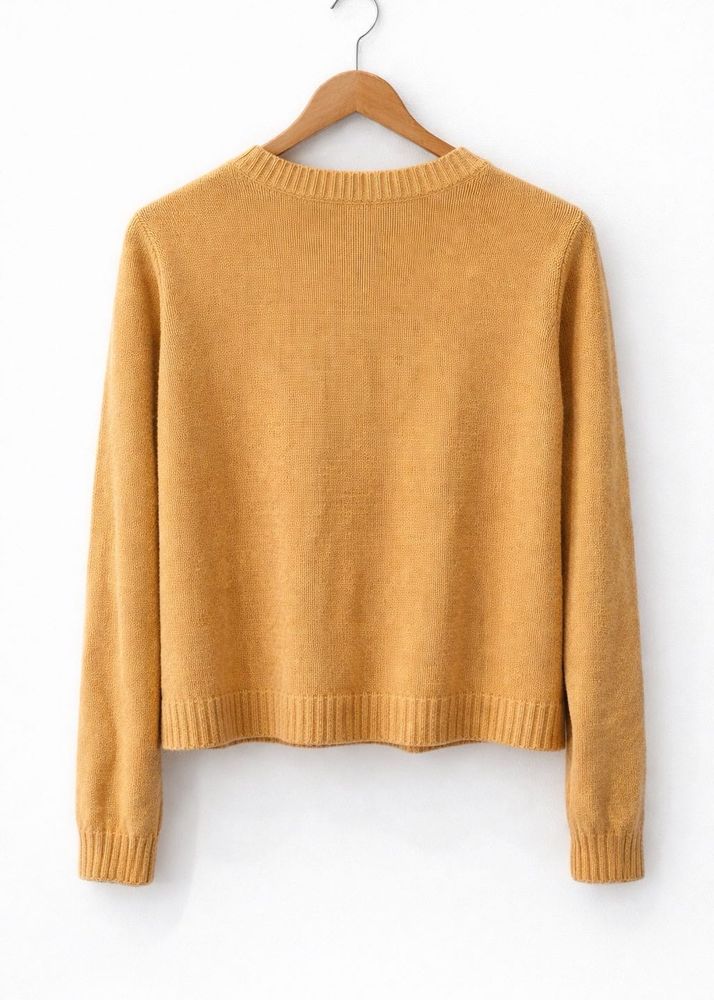 Cozy Mustard Yellow Knit Sweater