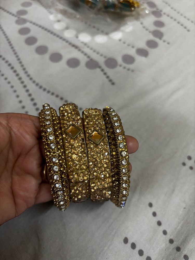 Set of Embellished Gold Bangles