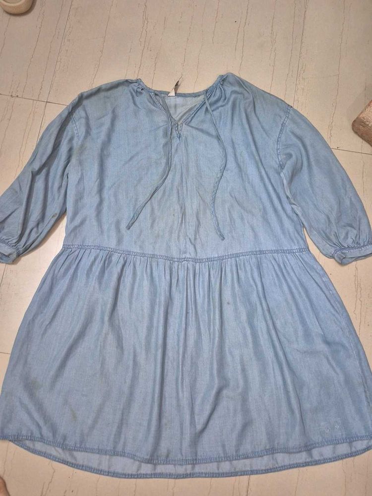 Denim Tunic Dress/ Midi.