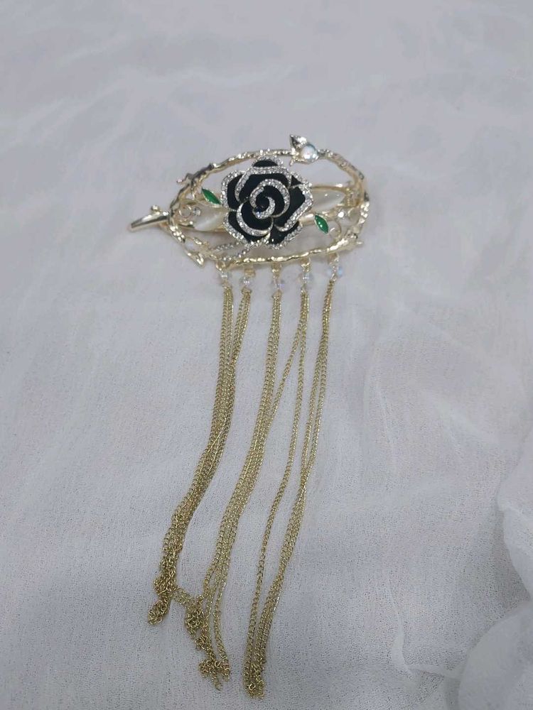Rose Hair Clip with Chains