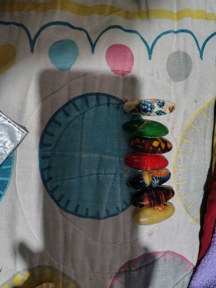 Set of 7 Colorful Brooches