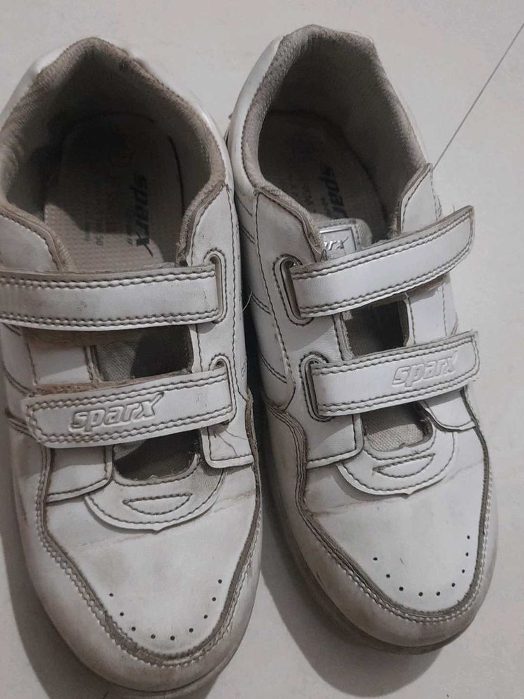 like New  Sparx White Velcro Sneakers