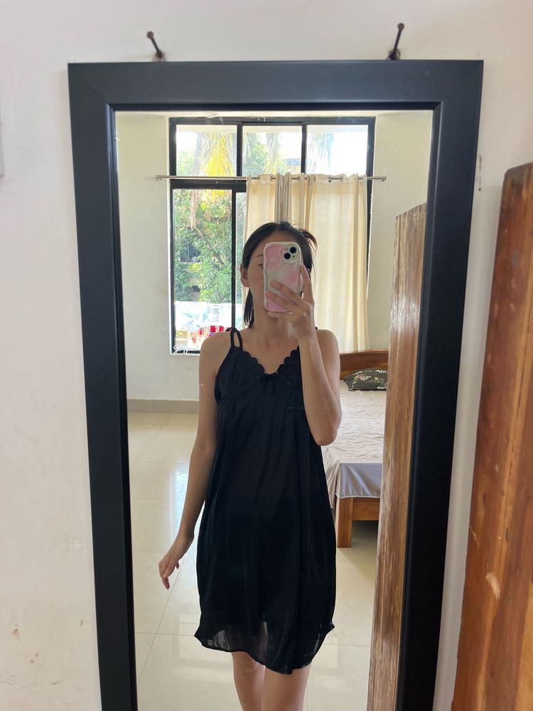 Comfy Black Slip Dress