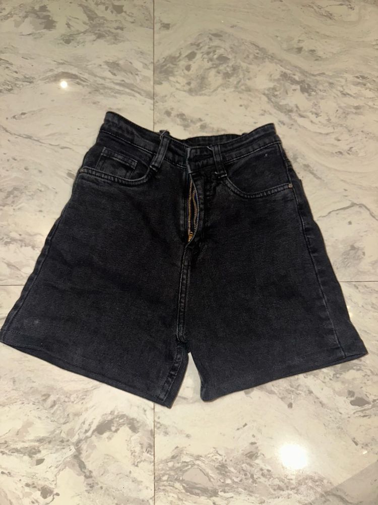 Black Denim Shorts