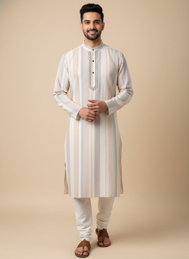 Men's Striped Kurta