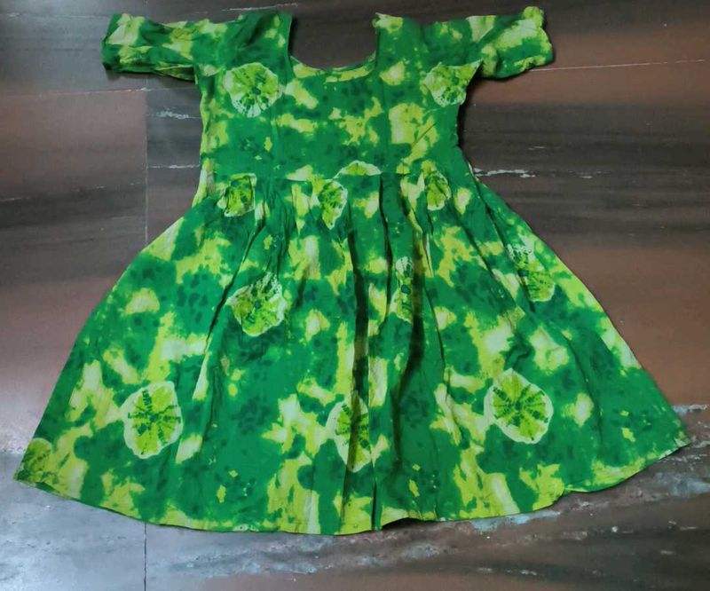 Green Tie-Dye Girl's Dress