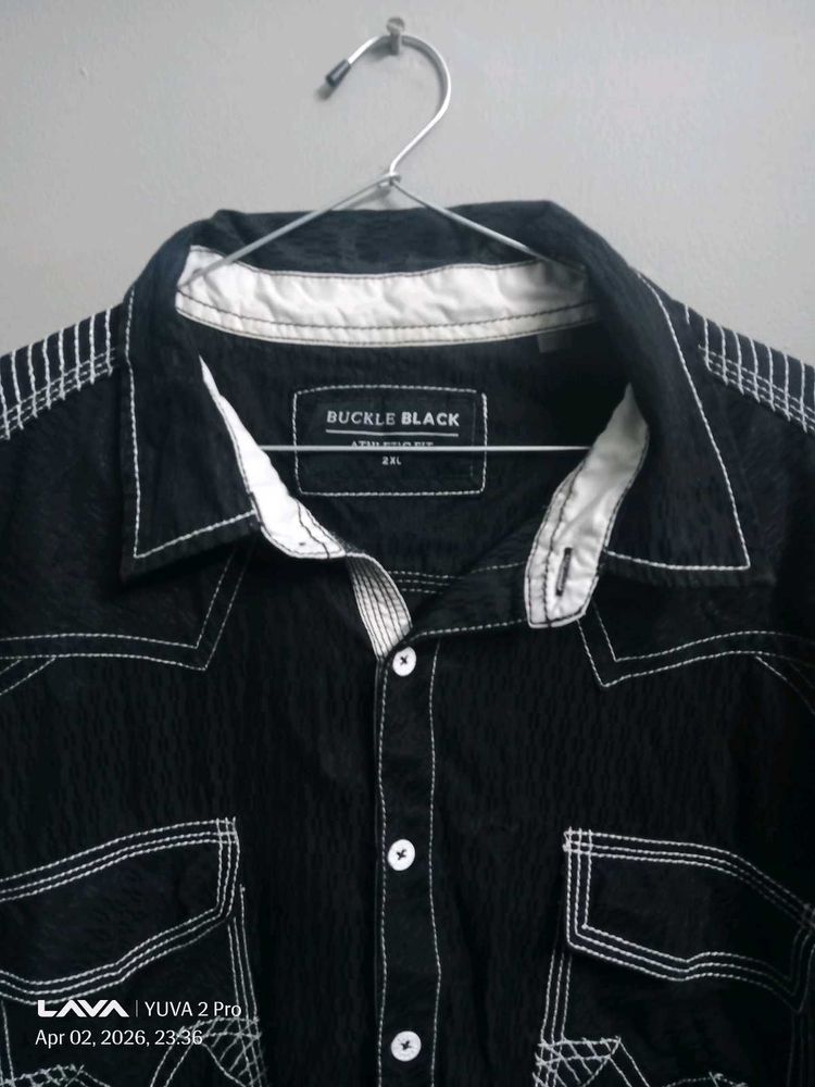 Men's Black Western Shirt