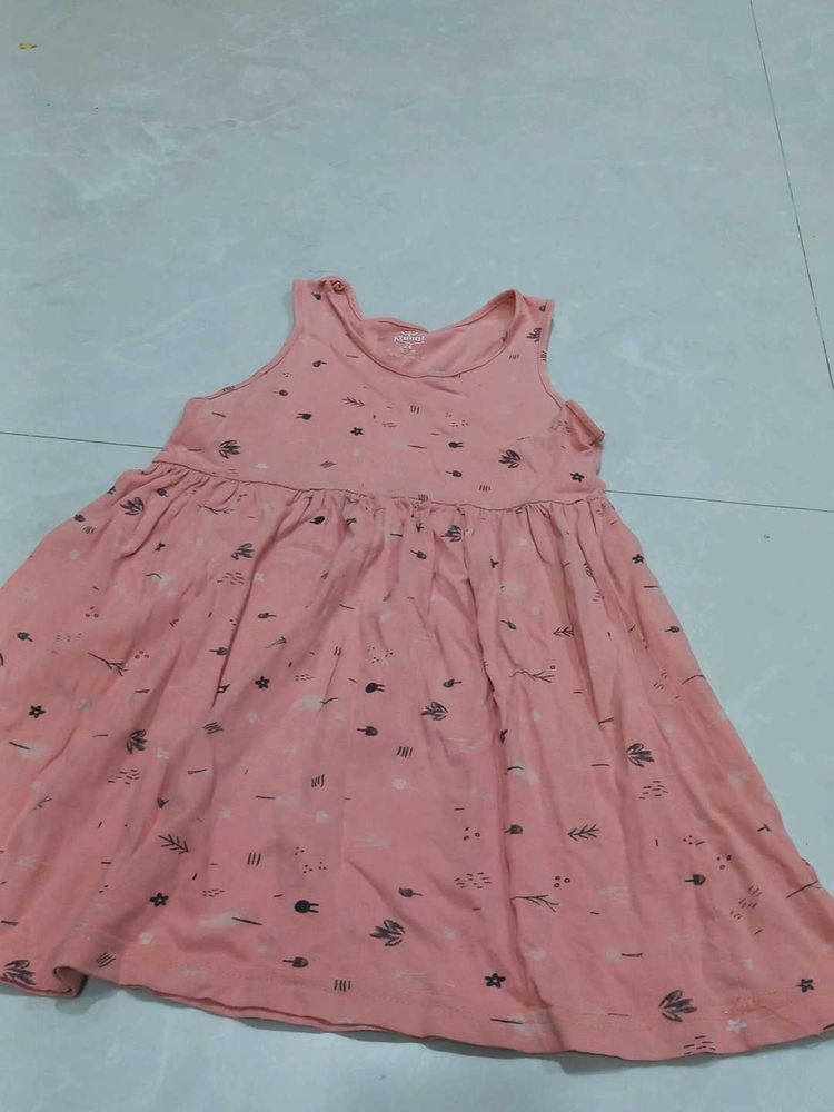 Cute Coral Print Dress