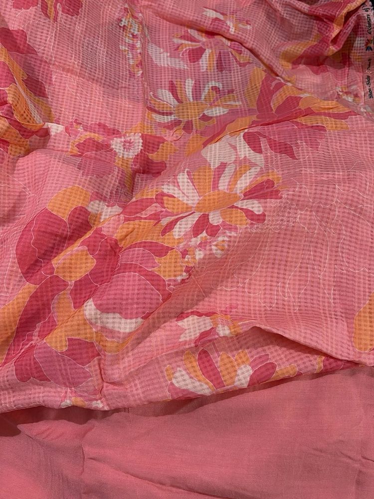 pure muslin cotton dress material in checks with f