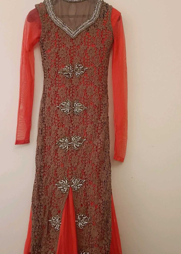 Elegant Embroidered Ethnic Gown