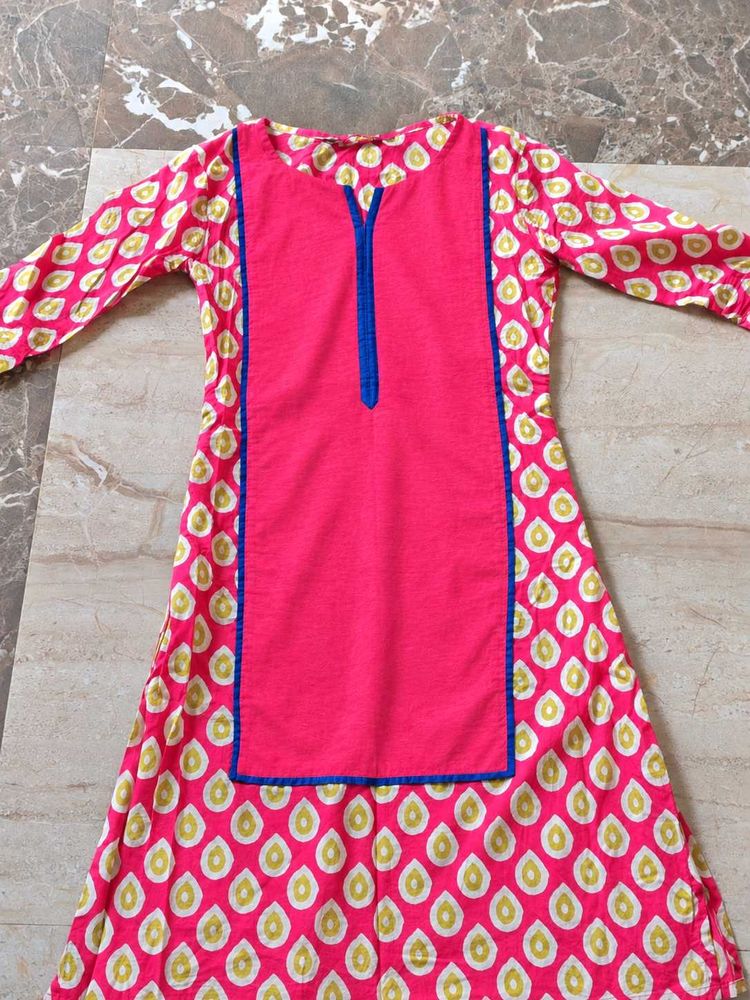 Chic Pink Printed Kurta