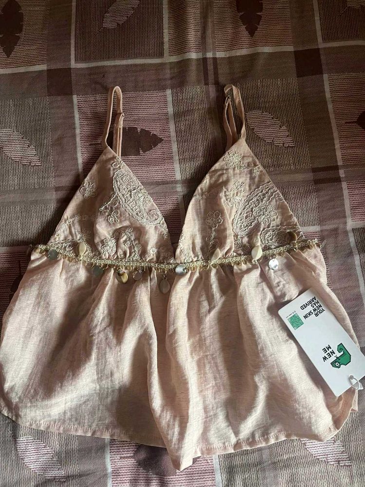 Boho Chic Embellished Crop Top
