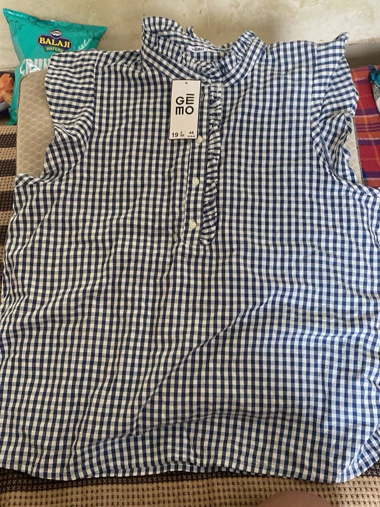 Women's GINGHAM TUNIC TOP