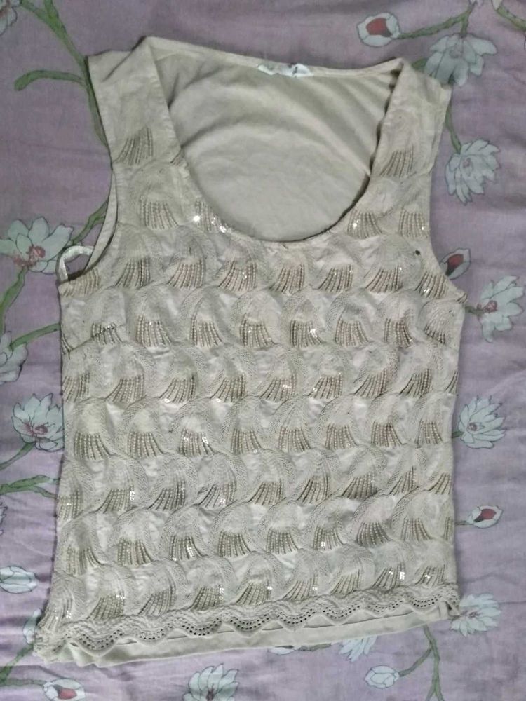 Sparkling Embellished Sleeveless Top