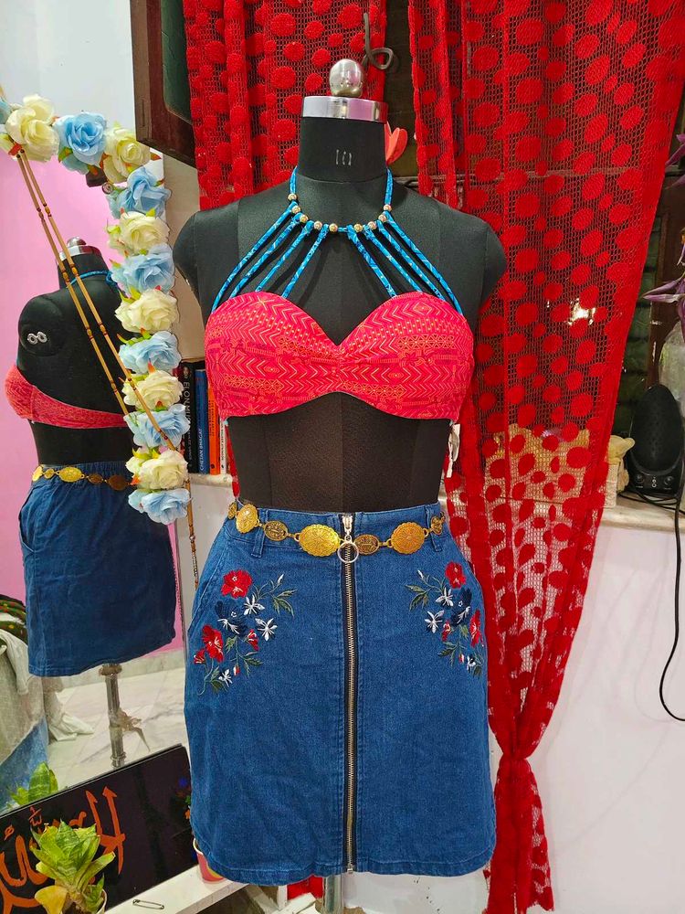 stone embellished bikini top