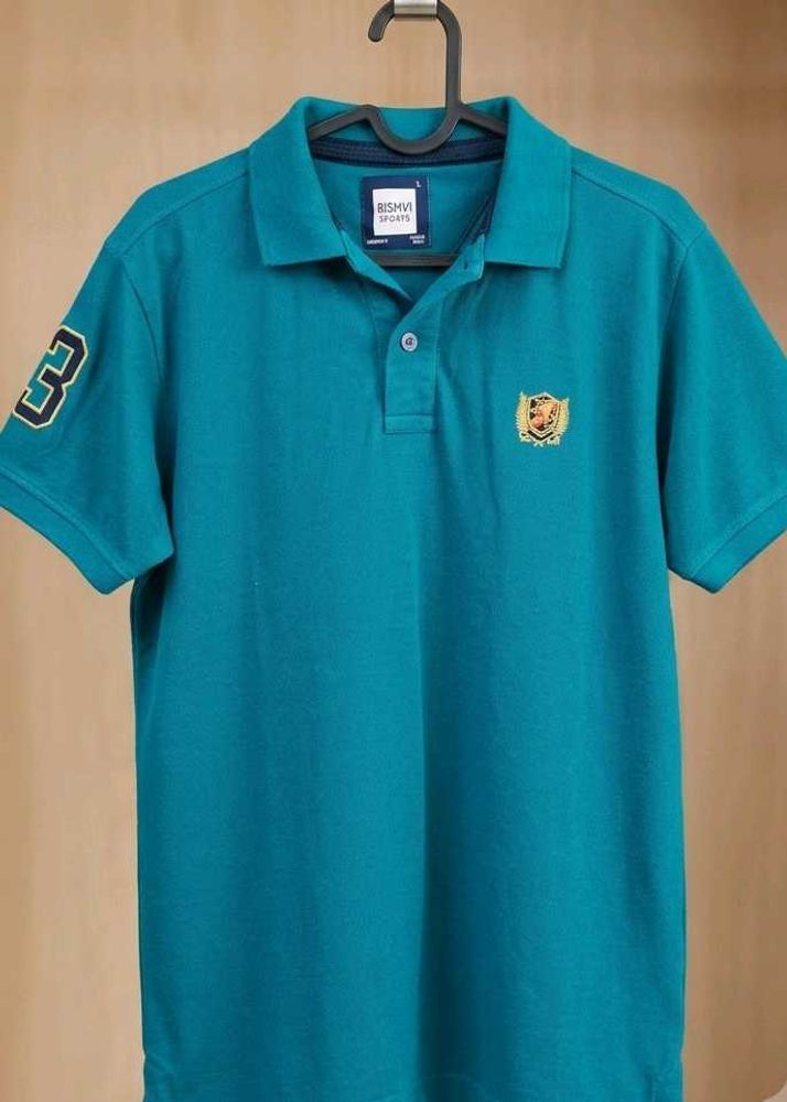 Teal Polo men's T-Shirt (size L)