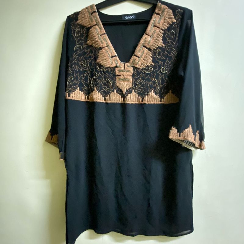 Embroidered Black Kurta