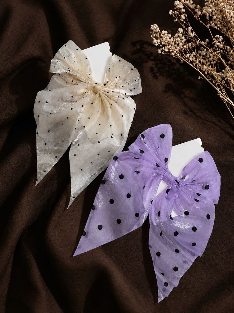 Westside Polka Dot Hair Bow Set -2 with tag