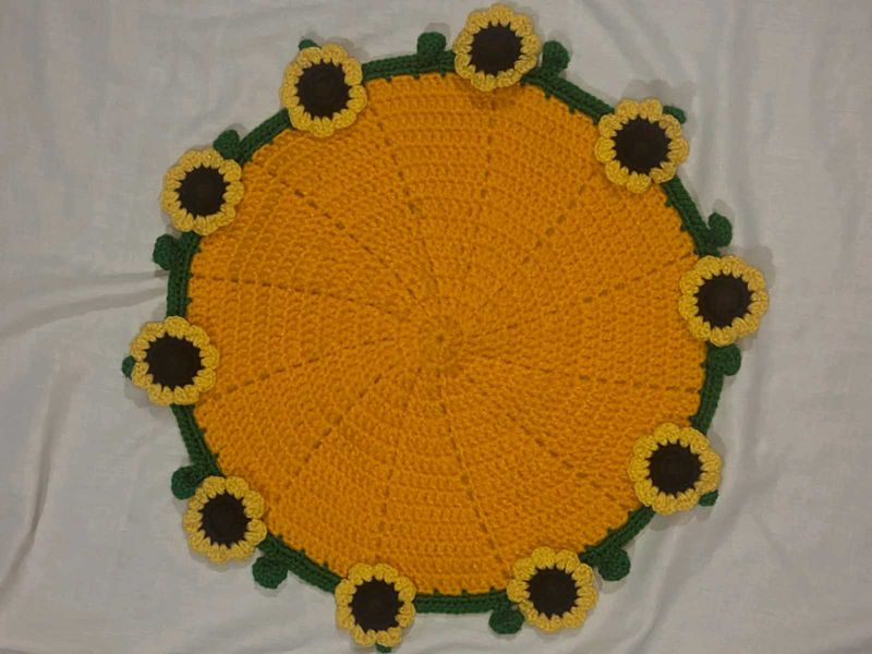 Handmade Crochet Sunflower Doily