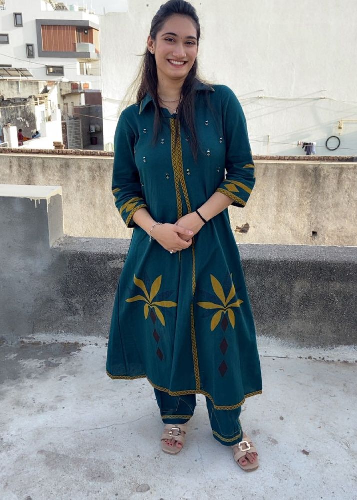 Teal Kurta Set with Palazzo