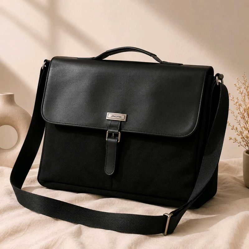 Sleek Black Laptop Briefcase Bag