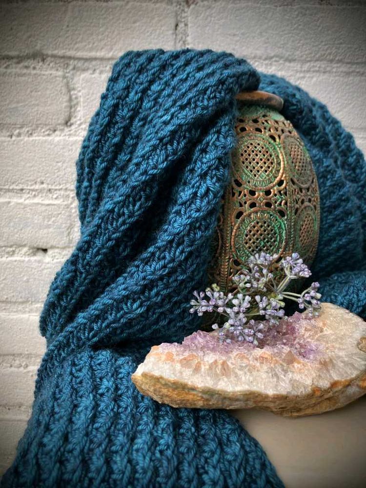 Cozy Teal Knit Scarf