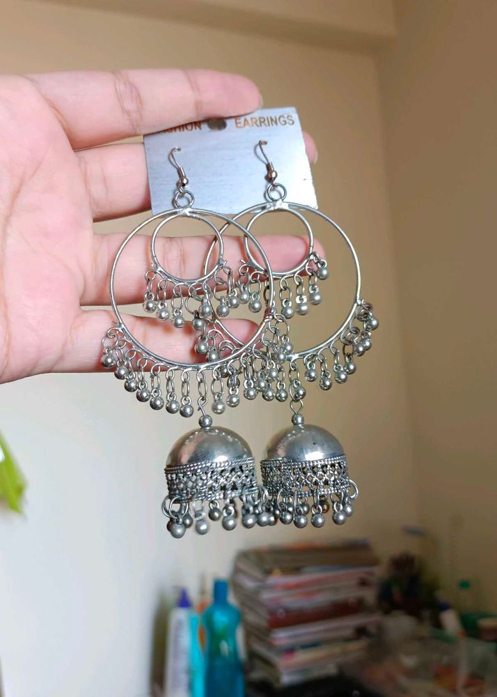 Oxidised Earrings Jumka Beautiful