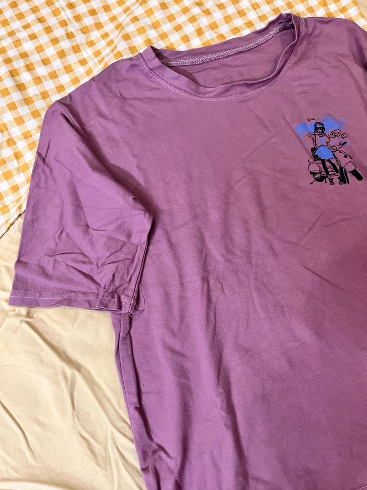 Purple Graphic Print T-shirt