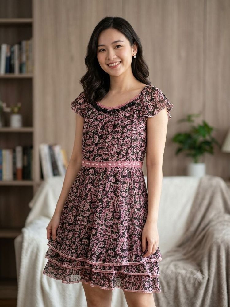 Floral Ruffle Tiered Dress
