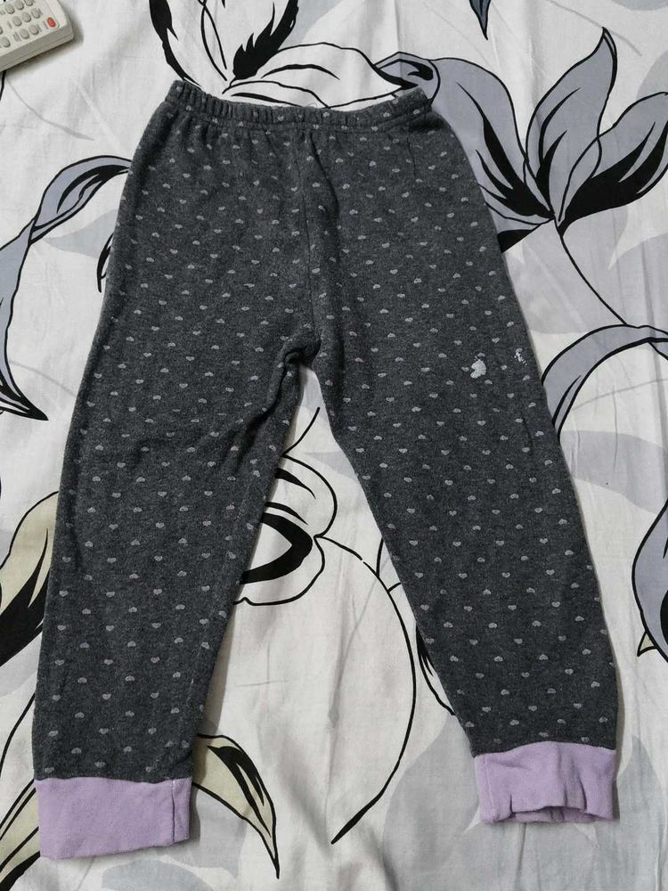 Cozy Grey Heart Print Pajama Pants