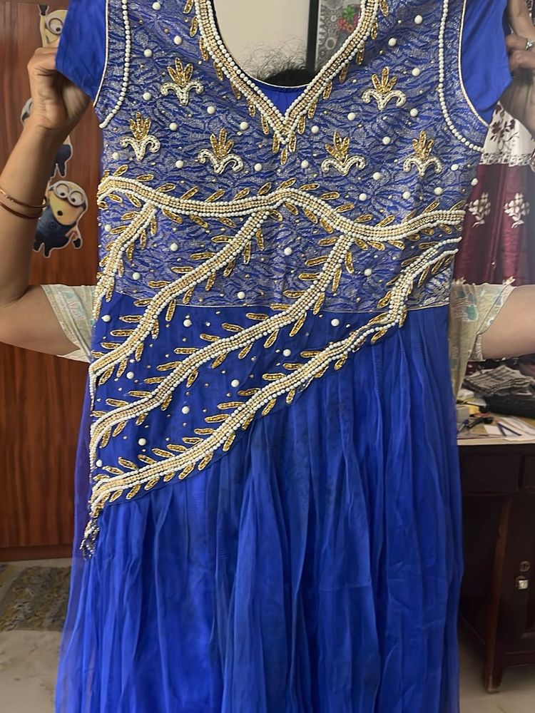 Royal Blue Embellished Ethnic Gown