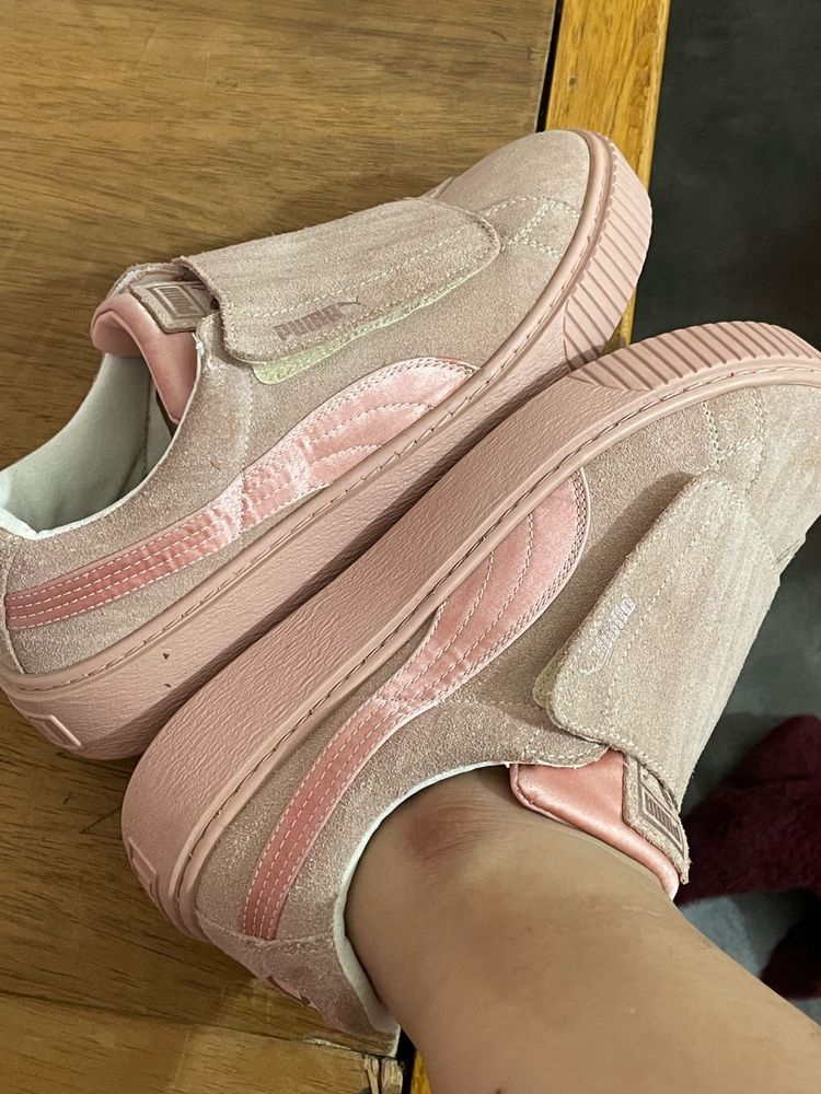 Puma Pink Suede Sneakers